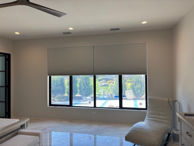 Modern Room Darkening Motorized Cellular Shades on County Road 178 in Tyler, TX